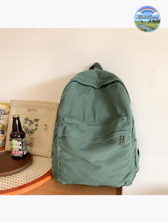 Vintage Canvas Backpack for Women Laptop School Daypack Boho Retro main image 6